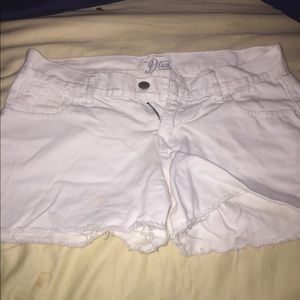 White cutoff shorts